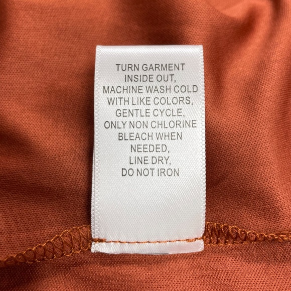 NWT Linda Anderson Crochet Trim Pull Sleeve Swiss Dot Dress Rust Size L - Picture 11 of 11